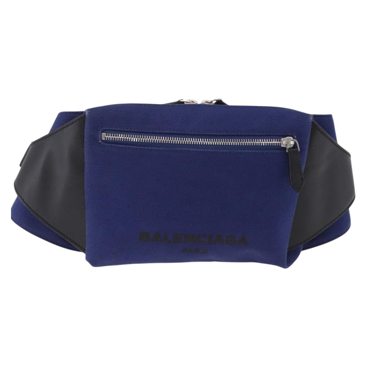 Balenciaga Navy Neo Lift Waist Canvas And Leather Blue Canvas Handbag (Pre-Owned)