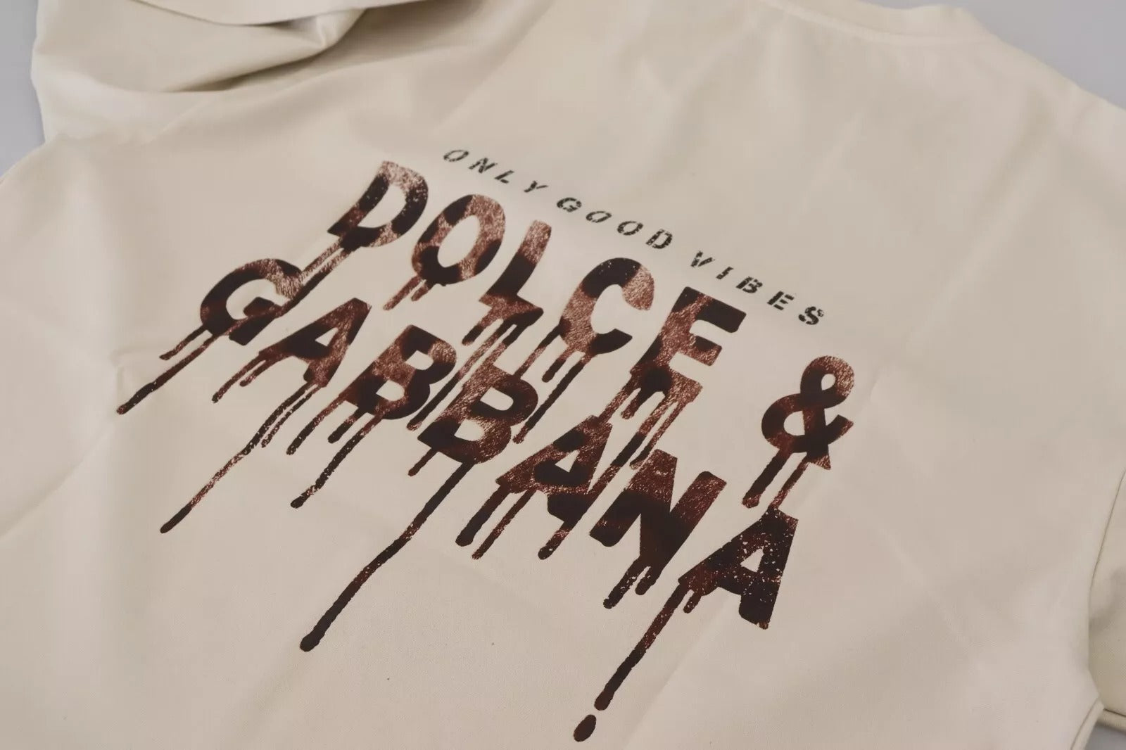 Dolce & Gabbana Ivory Cotton Ivory Printed Men's Crewneck
