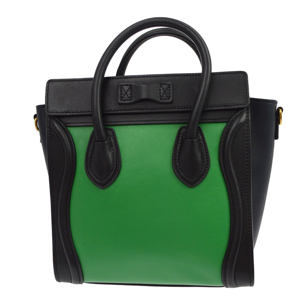 Celine Luggage Leather Green Leather Handbag (Pre-Owned)