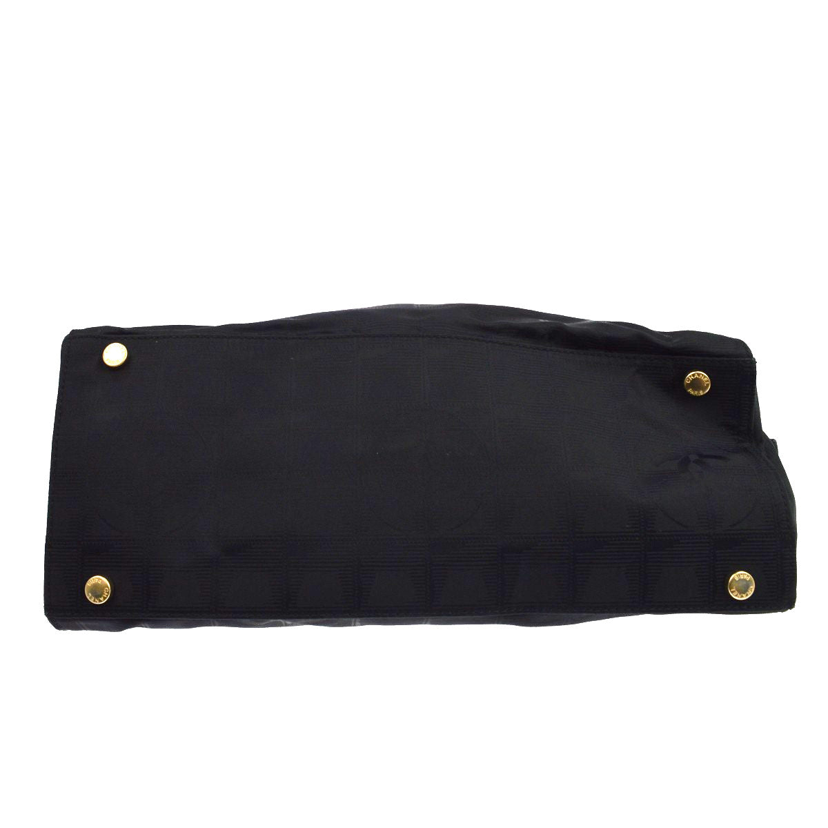 Chanel Travel Line Boston Nylon Black Nylon Travel Bag Bag (Pre-Owned)