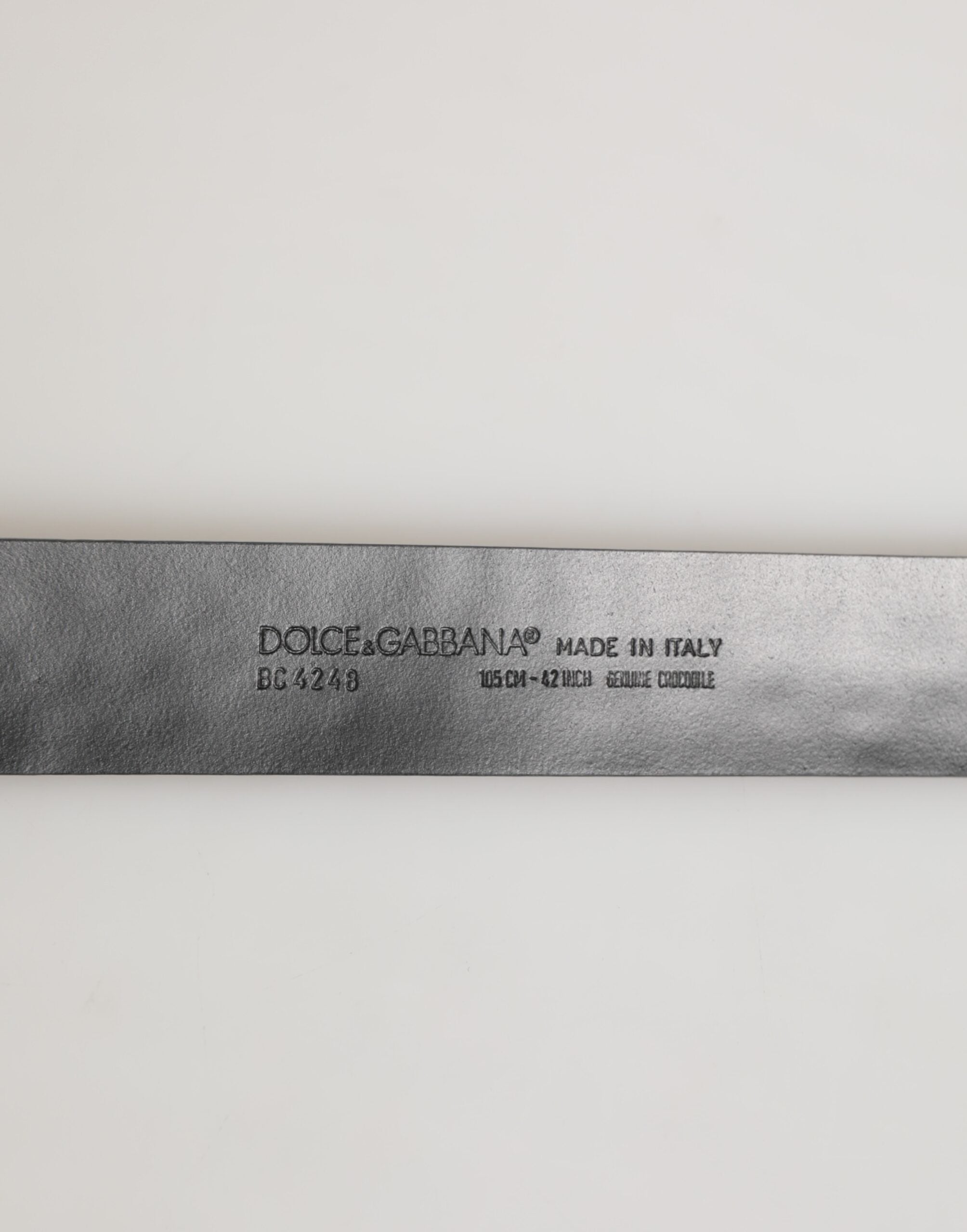 Dolce & Gabbana Black Exotic Leather DG Logo Buckle Men's Belt