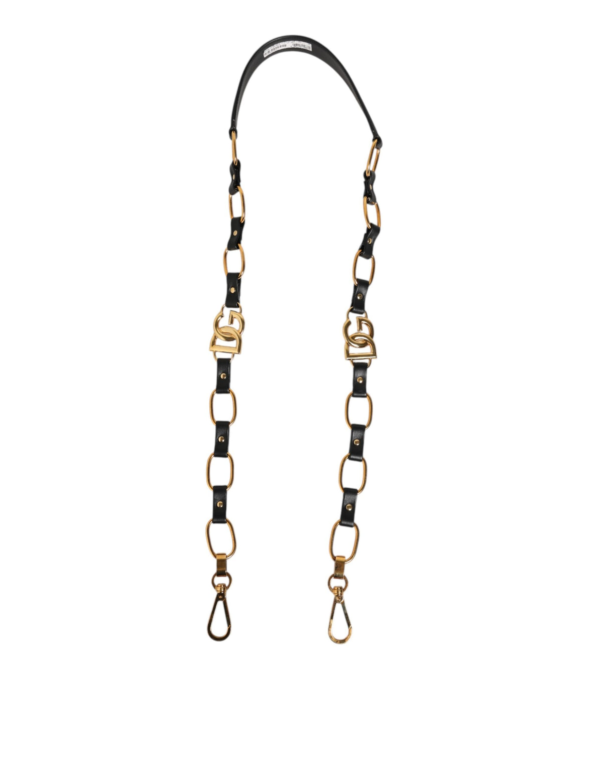 Dolce & Gabbana Black Leather Gold Chain Bag Accessory Shoulder Women's Strap (Pre-Owned)