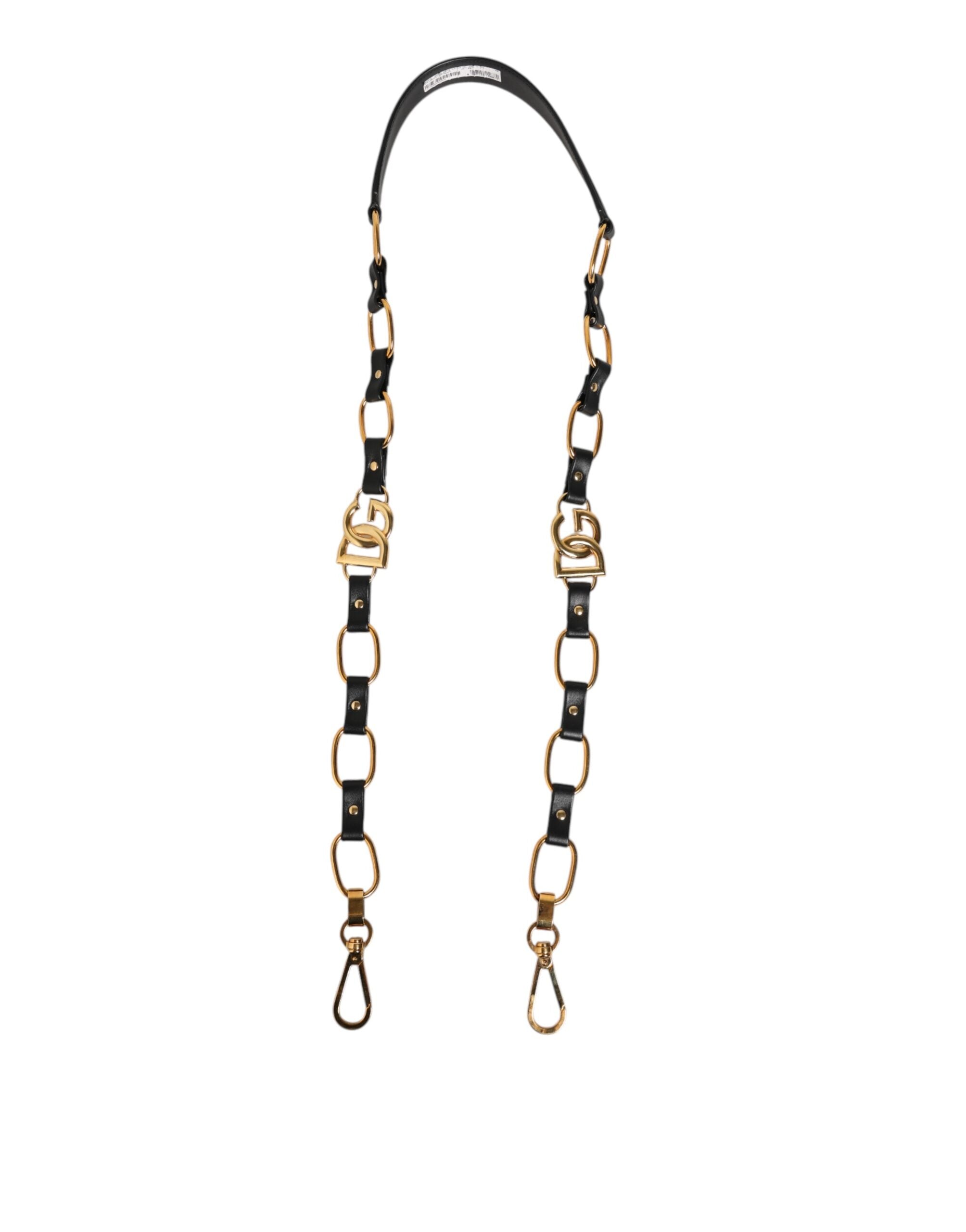 Dolce & Gabbana Black Leather Gold Chain Bag Accessory Shoulder Women's Strap (Pre-Owned)