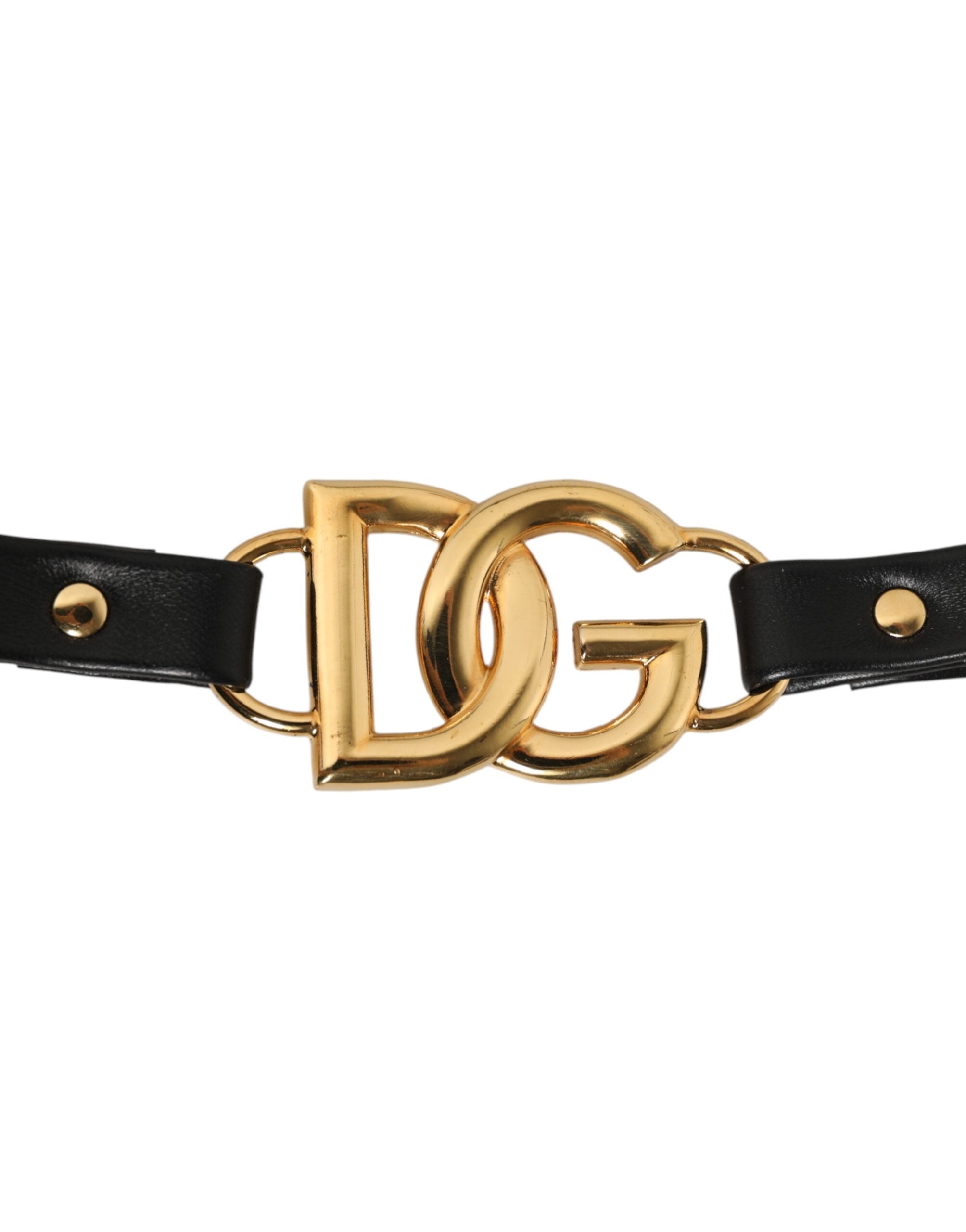 Dolce & Gabbana Black Leather Gold Chain Bag Accessory Shoulder Women's Strap (Pre-Owned)
