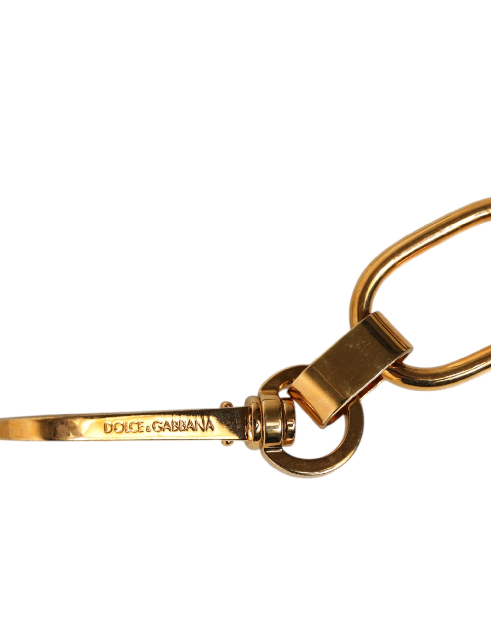 Dolce & Gabbana Black Leather Gold Chain Bag Accessory Shoulder Women's Strap (Pre-Owned)