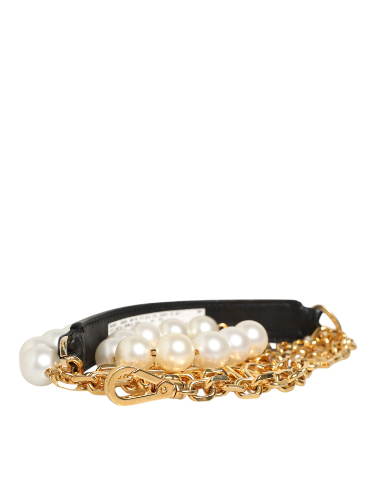 Dolce & Gabbana Black Leather Gold Chain Bag Accessory Shoulder Women's Strap