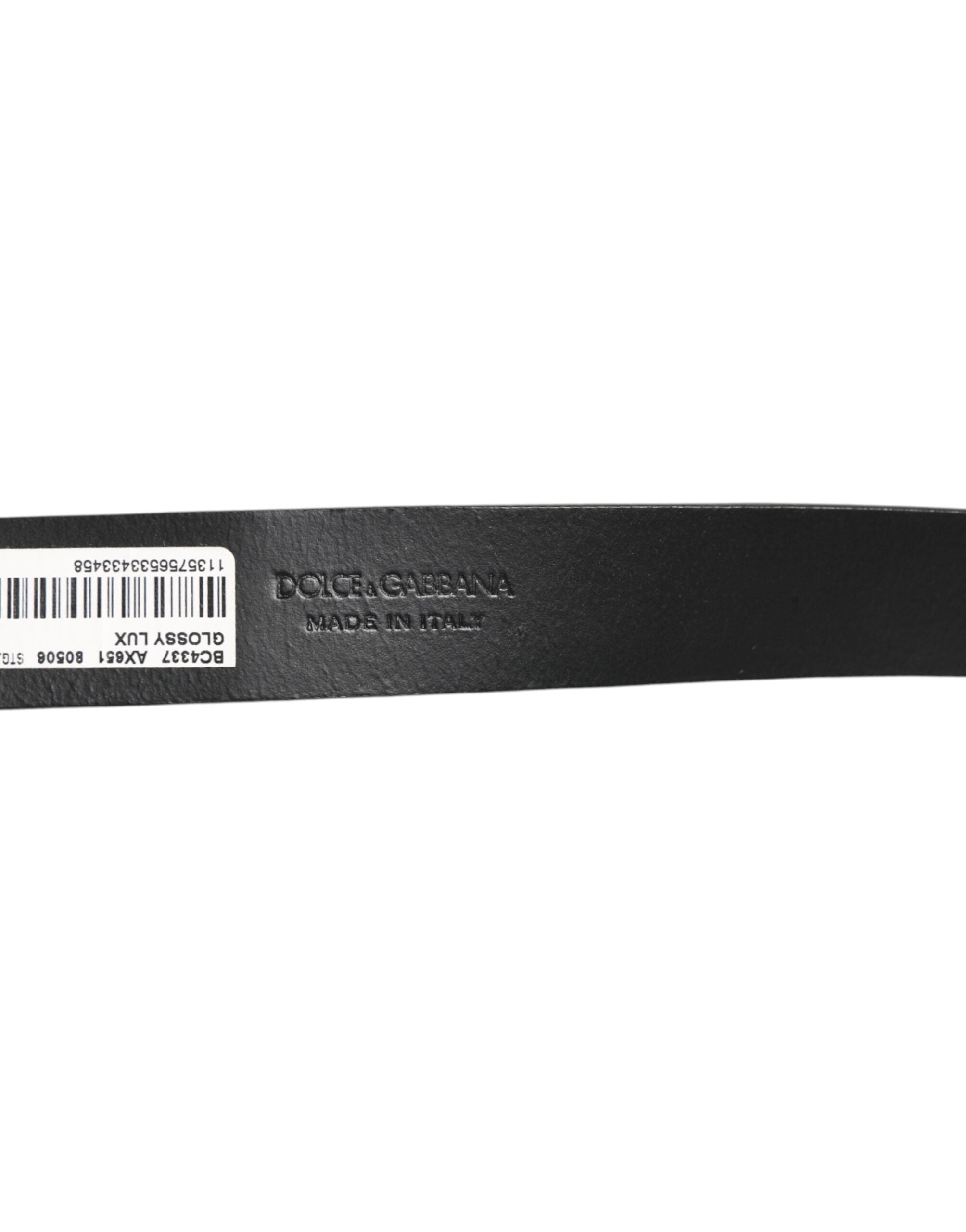 Dolce & Gabbana Brown Glossy Leather Classic Metal Buckle Men's Belt