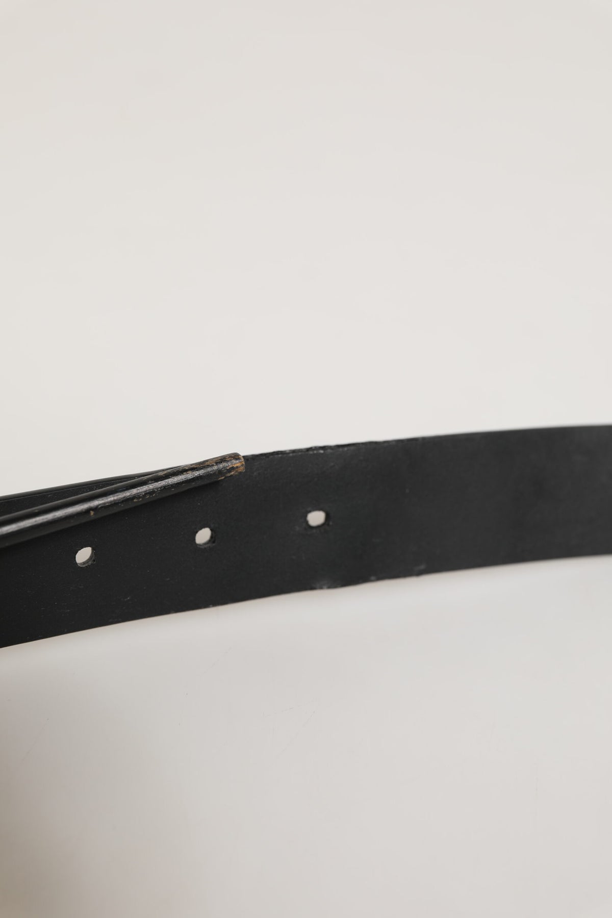 Dolce & Gabbana Black Leather Classic Metal Buckle Men Men's Belt (Pre-Owned)