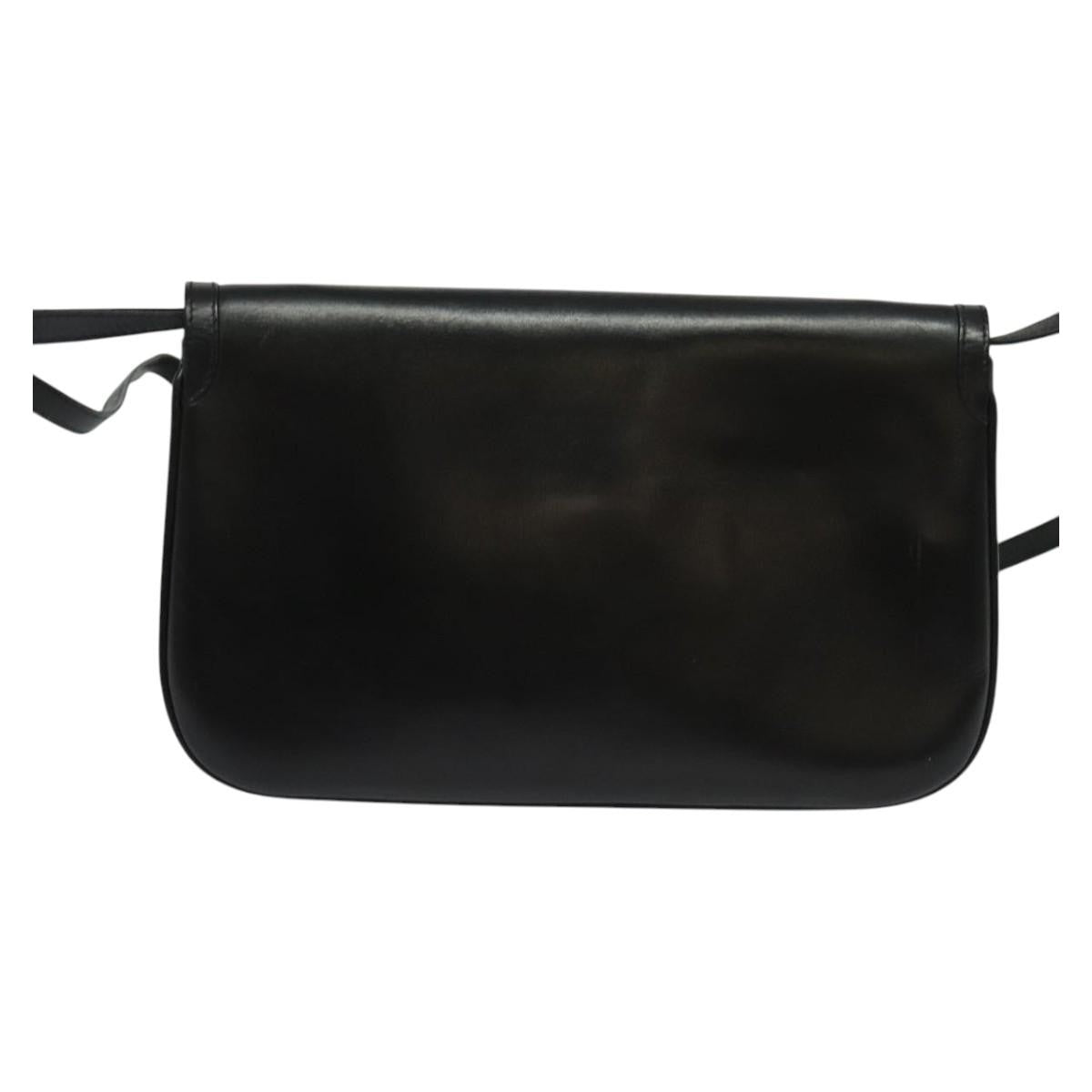 Bally Vintage Leather Black Leather Shoulder Bag Bag (Pre-Owned)
