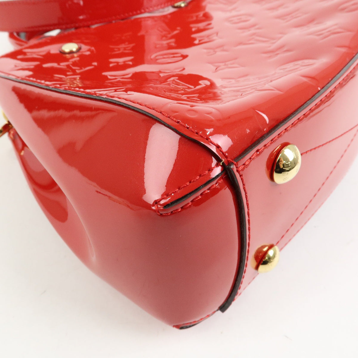 Louis Vuitton Montaigne Monogram Vernis Red Patent_Leather Handbag (Pre-Owned)