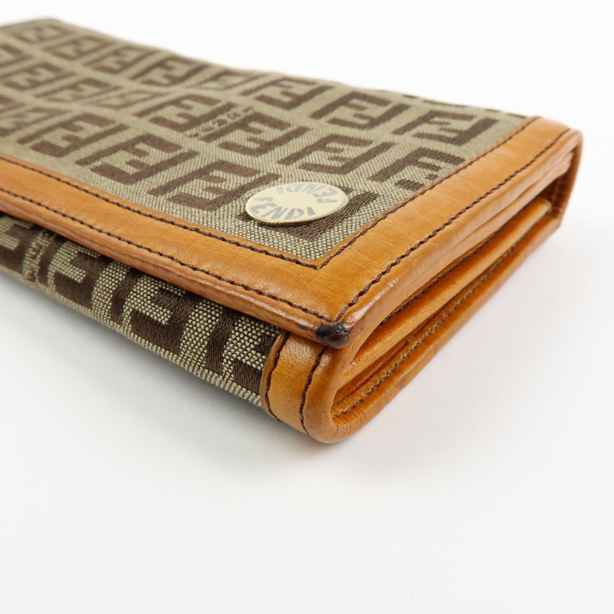 Fendi Bifold Zucca Coated Canvas Beige Canvas Wallets Accessory (Pre-Owned)