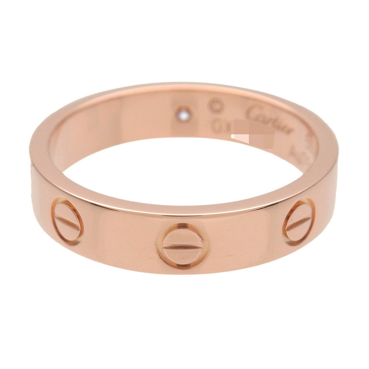 Cartier Love Wedding Band 1 Diamond 18K Rose Gold With Diamond Gold Rose_Gold Ring Jewelry (Pre-Owned)