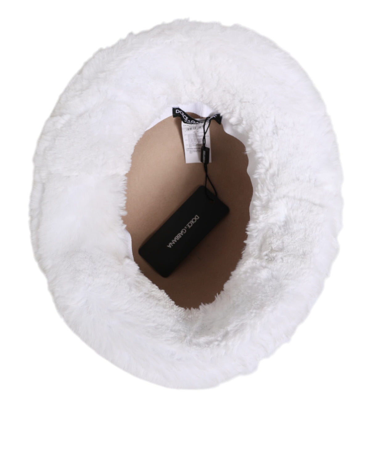 Dolce & Gabbana White Modacrylic Fur Bucket Men Capello Men's Hat