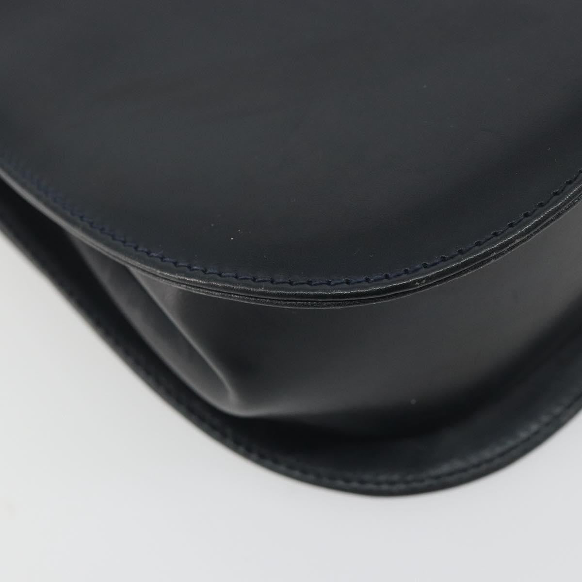 Salvatore Ferragamo Gancini Leather Black Leather Shoulder Bag Bag (Pre-Owned)