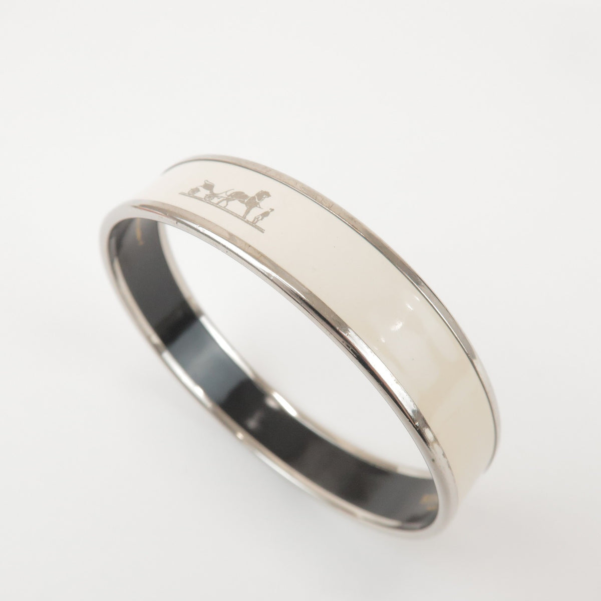 Hermes Caleche Bangle Enamel Silver Silver_Plated Bracelet Jewelry (Pre-Owned)