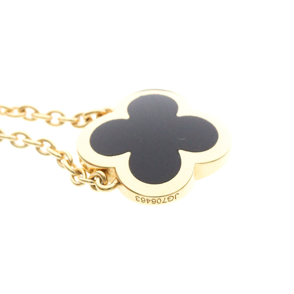 Van Cleef & Arpels Pure Alhambra Pendant 18K Yellow Gold And Onyx Gold Yellow_Gold Necklace Jewelry (Pre-Owned)
