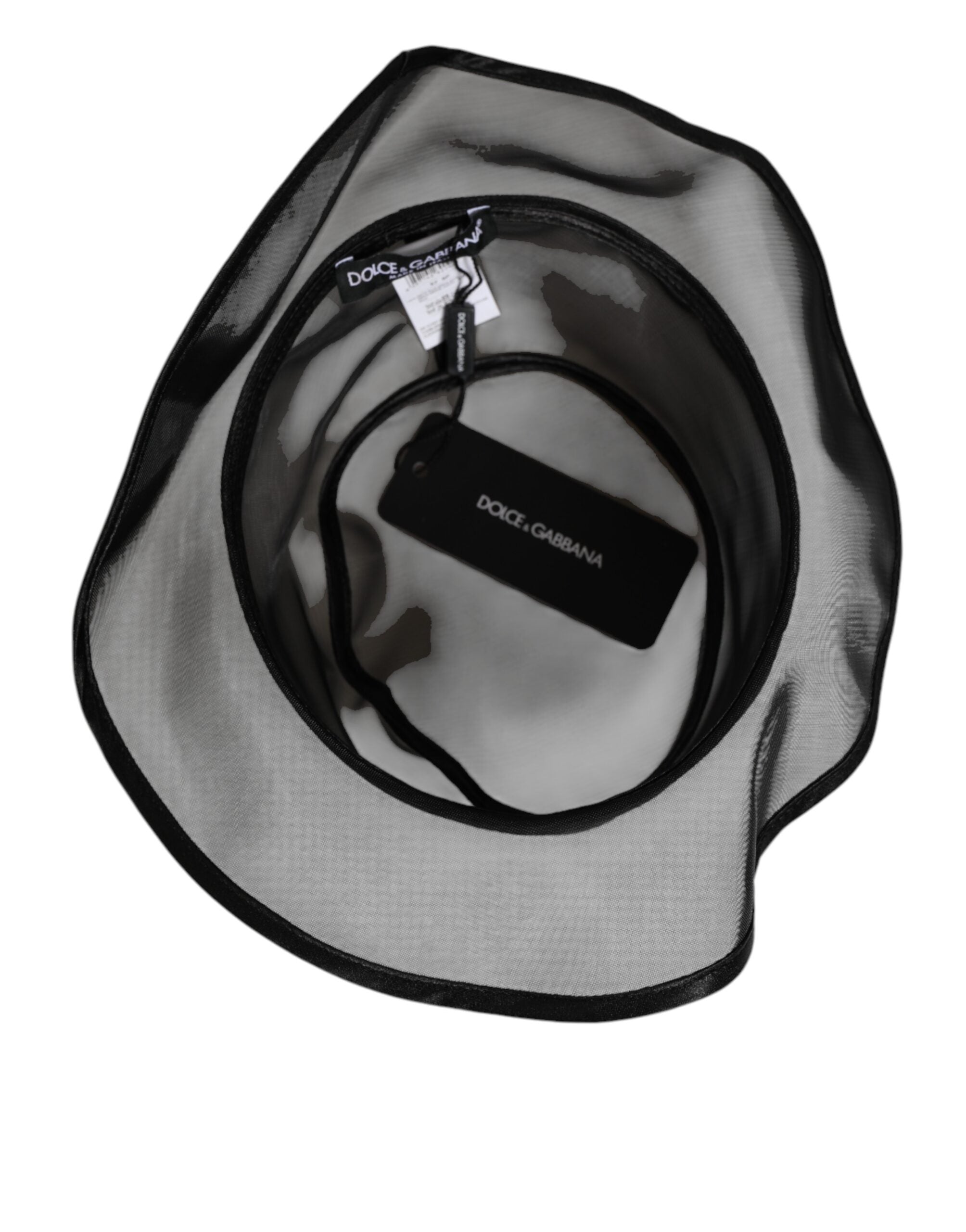 Dolce & Gabbana Black Silk Mesh Bucket Men Fisherman Cap Men's Hat