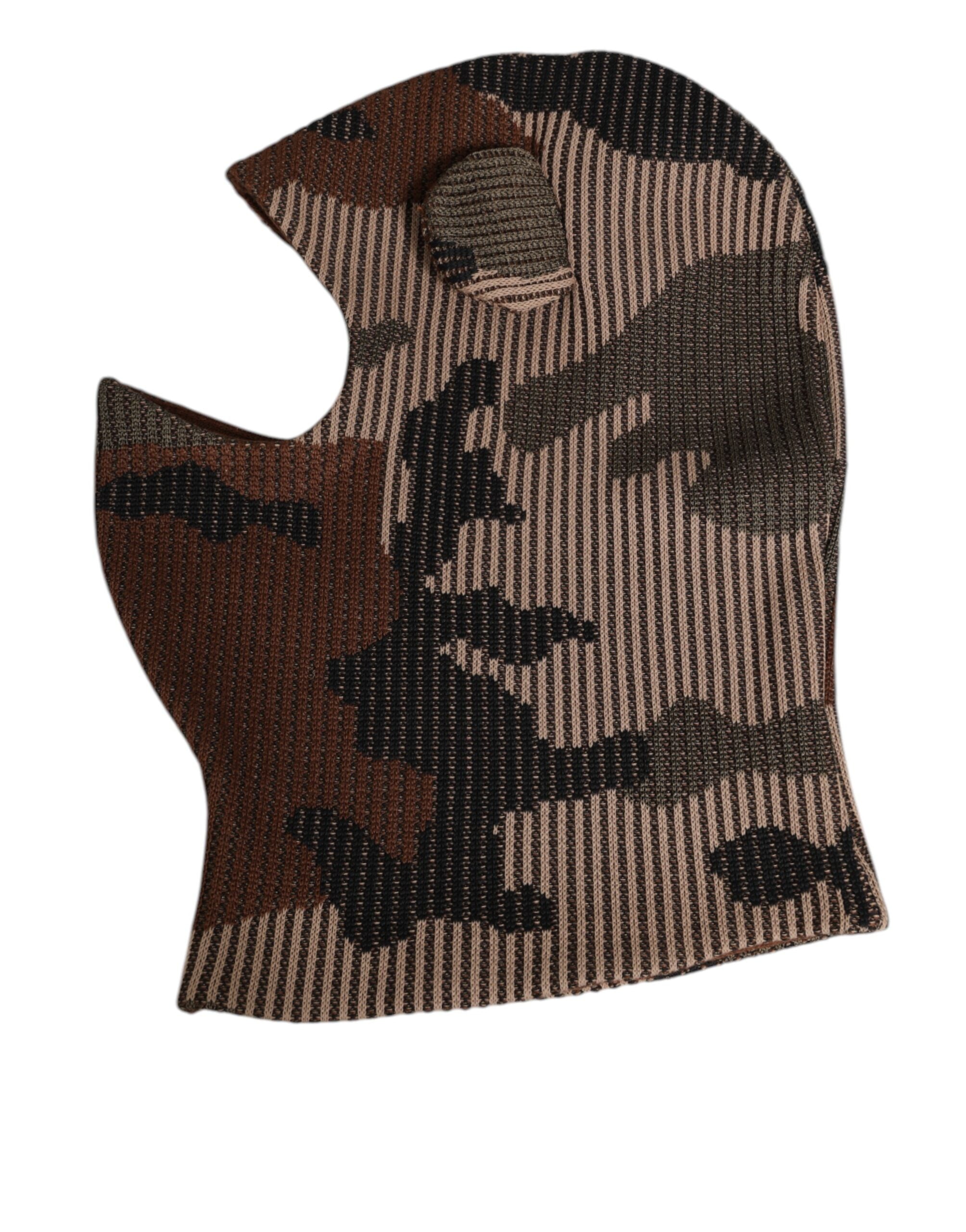 Dolce & Gabbana Multicolor Camouflage Balaclava Mask Men Cap One Size Men's Hat