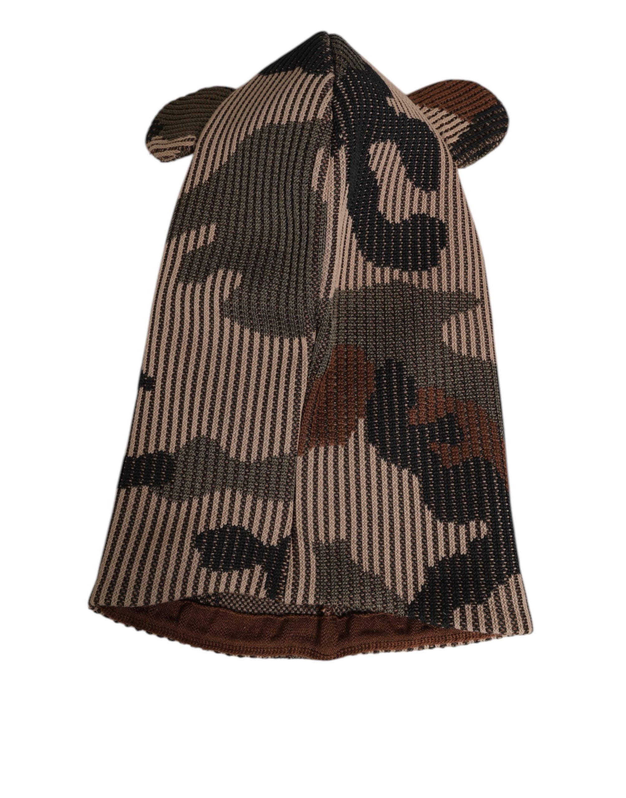 Dolce & Gabbana Multicolor Camouflage Balaclava Mask Men Cap One Size Men's Hat
