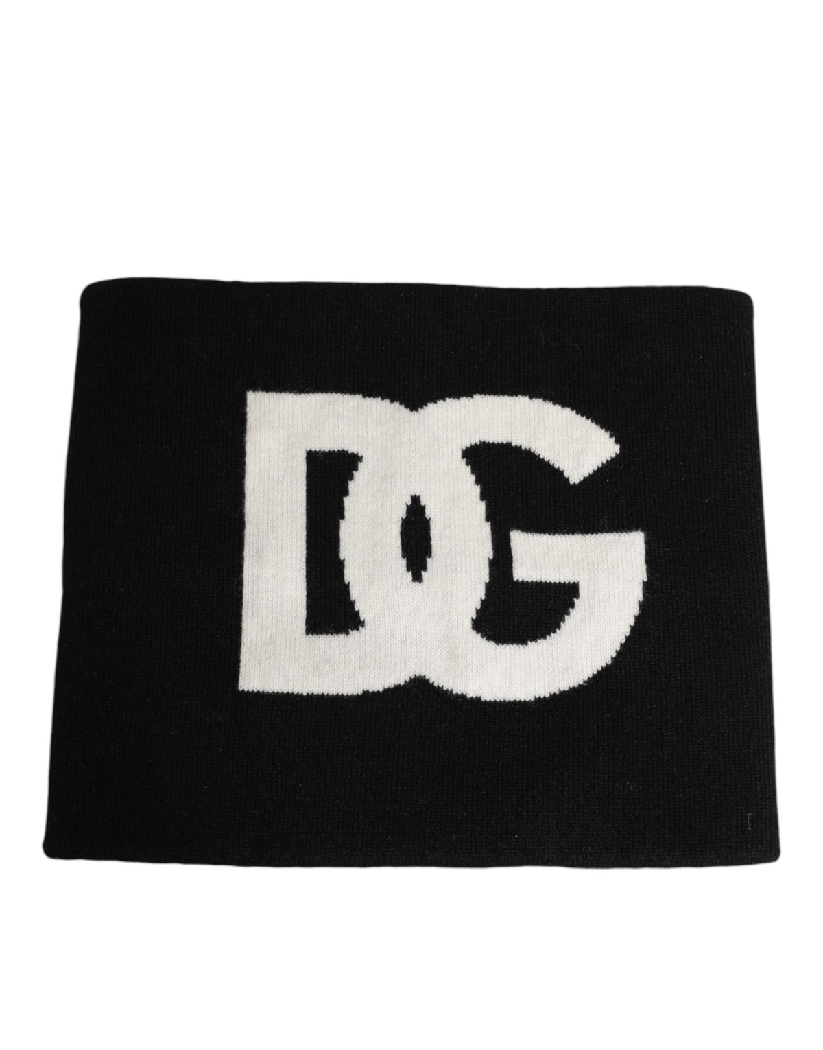 Dolce & Gabbana Black D&G Logo Cashmere Knitted Men One Size Men's Scarf