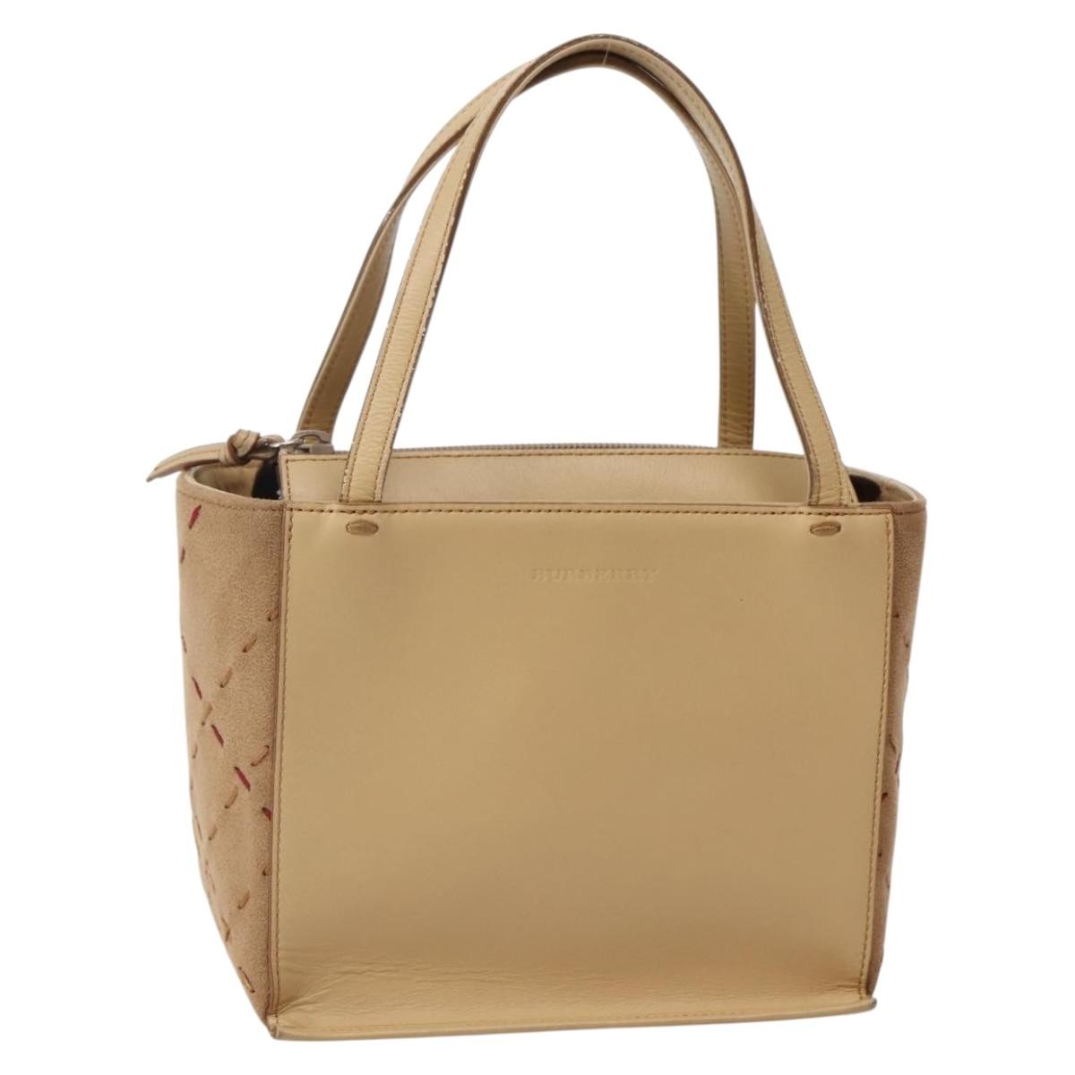 Burberry Vintage Leather Beige Leather Handbag (Pre-Owned)