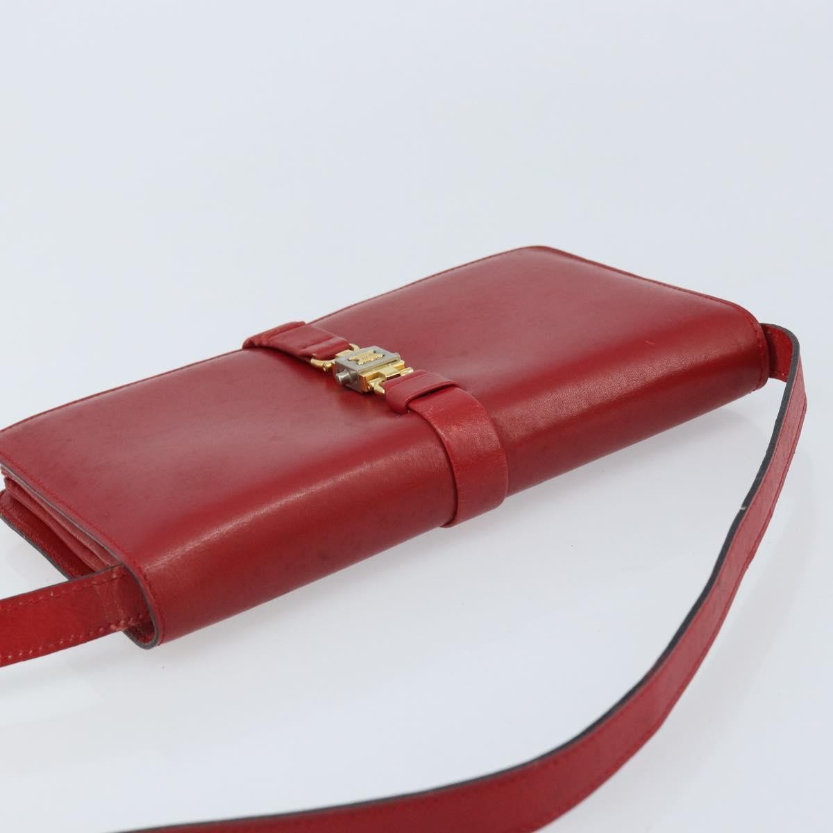 Celine Vintage Leather Red Leather Shoulder Bag Bag (Pre-Owned)