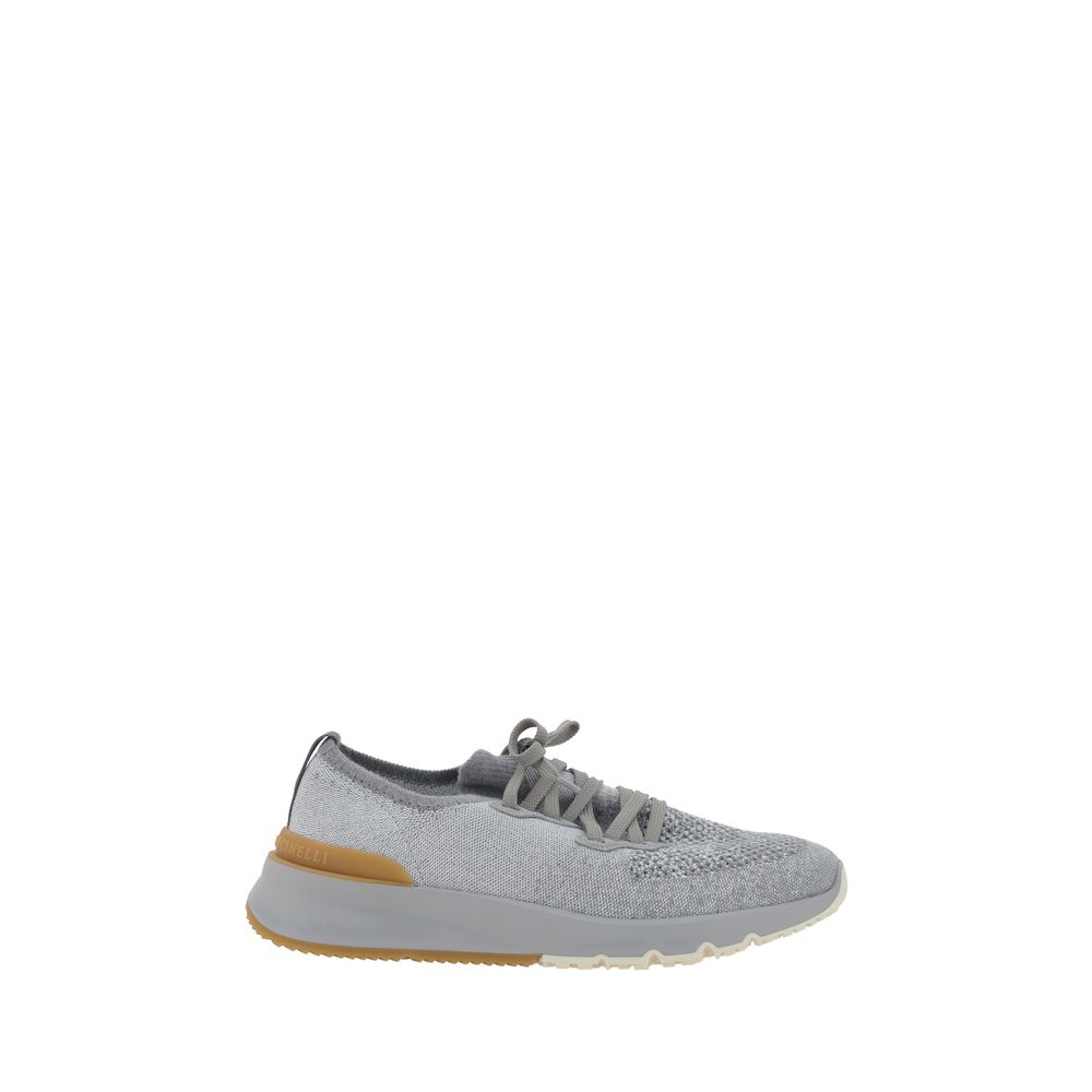 Brunello Cucinelli Gray Cotton Athletic Men's Sneakers