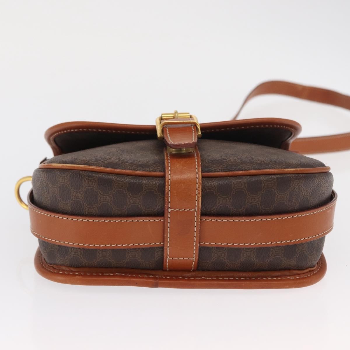 Celine Macadam Shoulder Canvas Brown Canvas Crossbody Bag Bag (Pre-Owned)