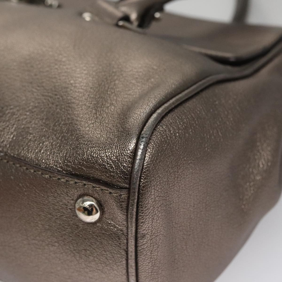 Salvatore Ferragamo Sofia Satchel Leather Silver Leather Handbag (Pre-Owned)