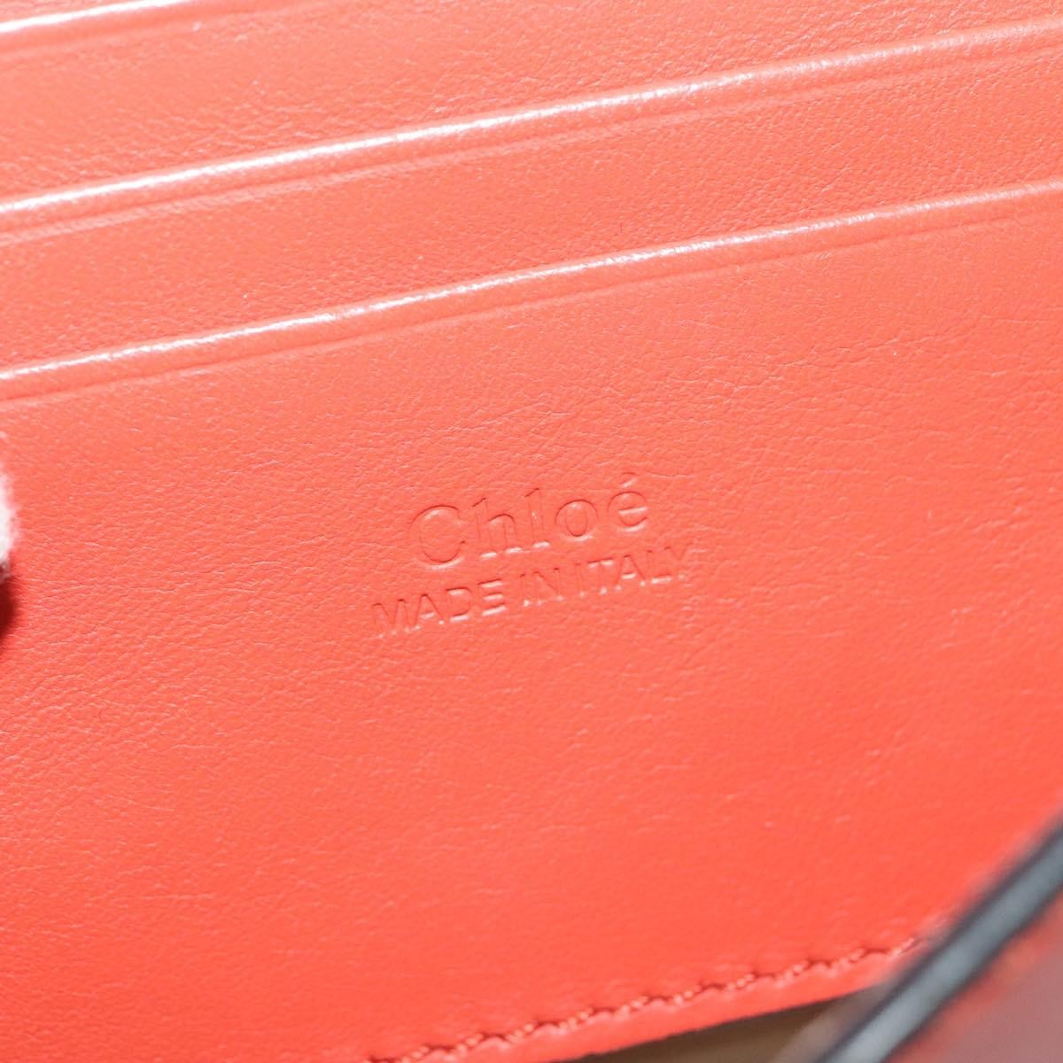 Chloe Faye Leather And Suede Red Leather Shoulder Bag Bag (Pre-Owned)