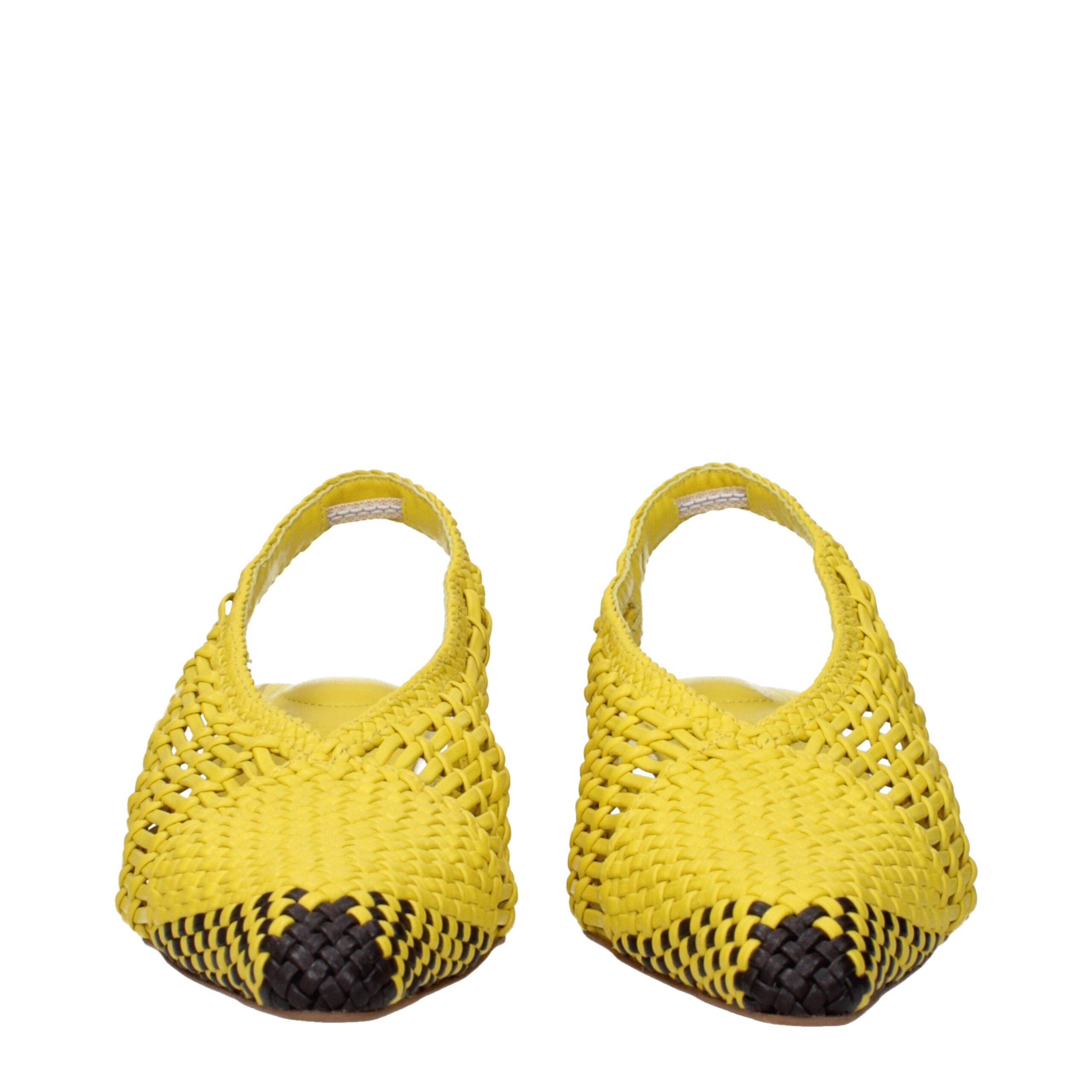 Jacquemus Yellow Leather Flat Women's Sandals