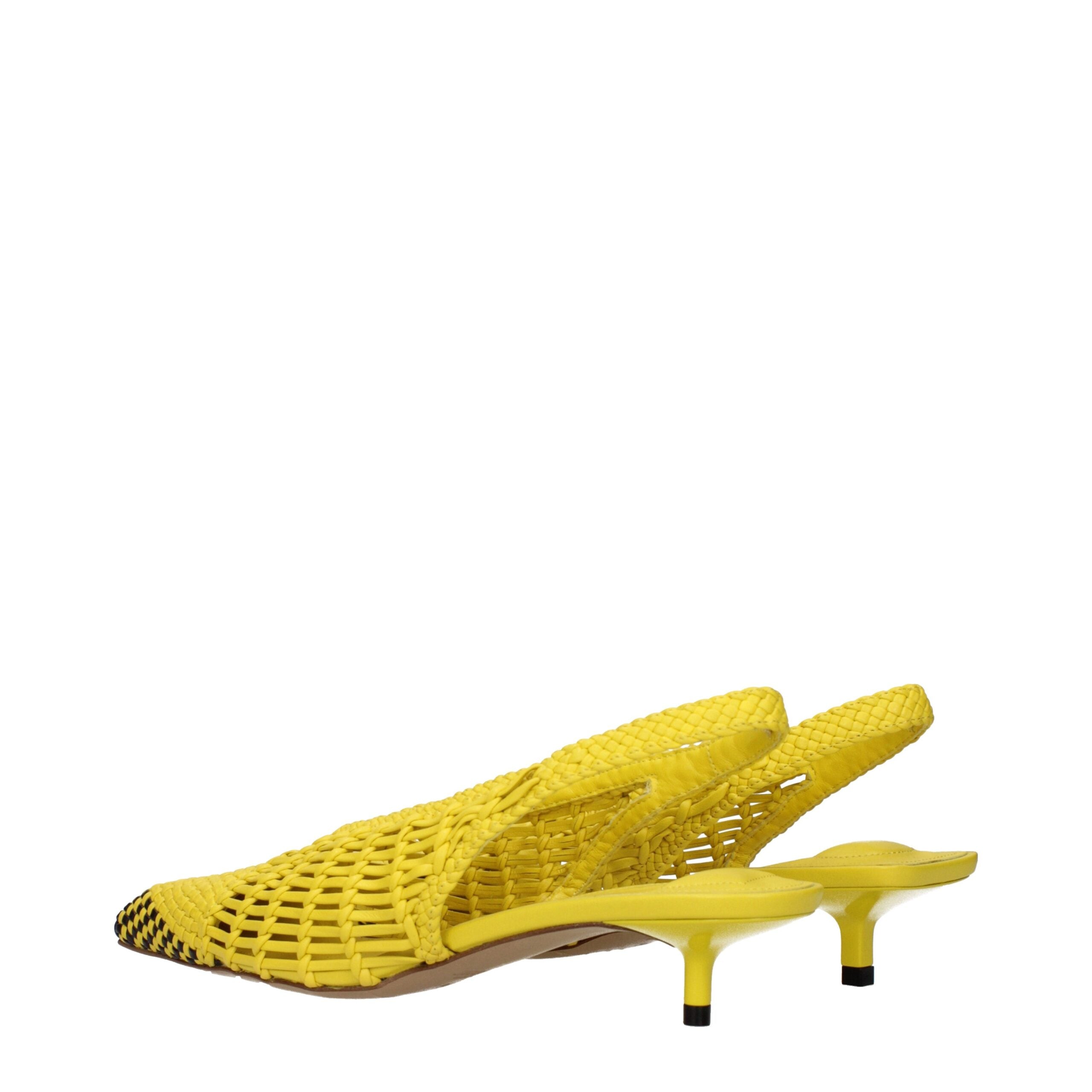 Jacquemus Yellow Leather Flat Women's Sandals