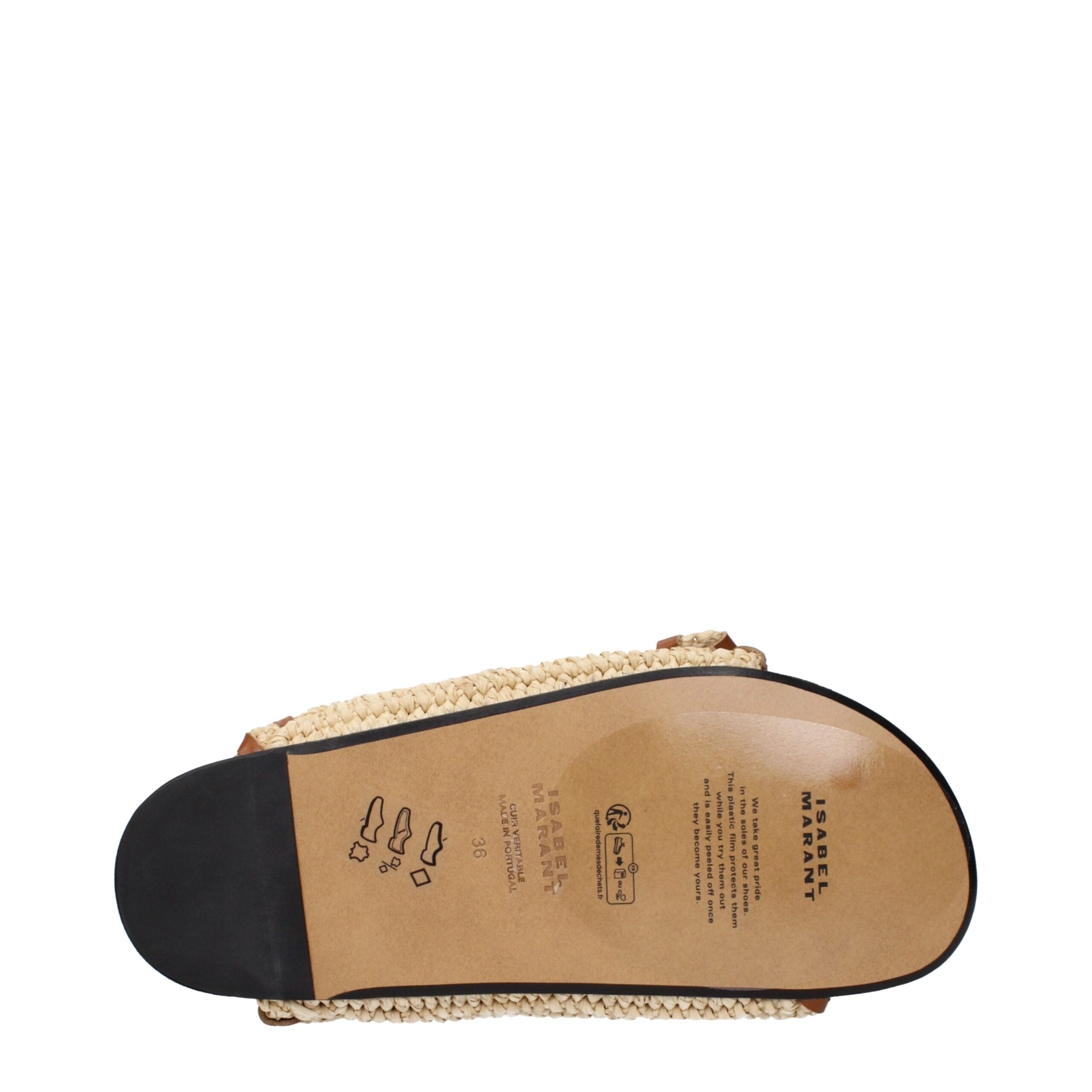 Isabel Marant Beige Raffia Women's Slippers
