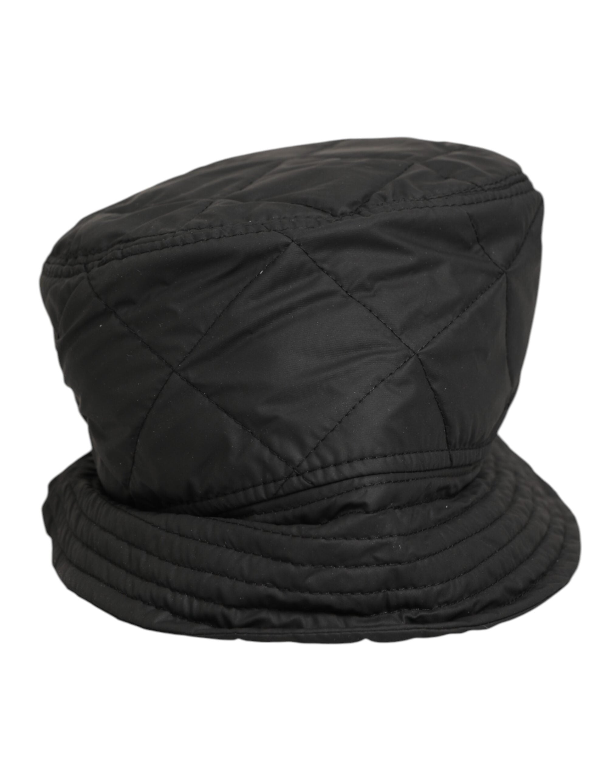 Dolce & Gabbana Black Nylon Quilted Bucket Men Capello Men's Hat