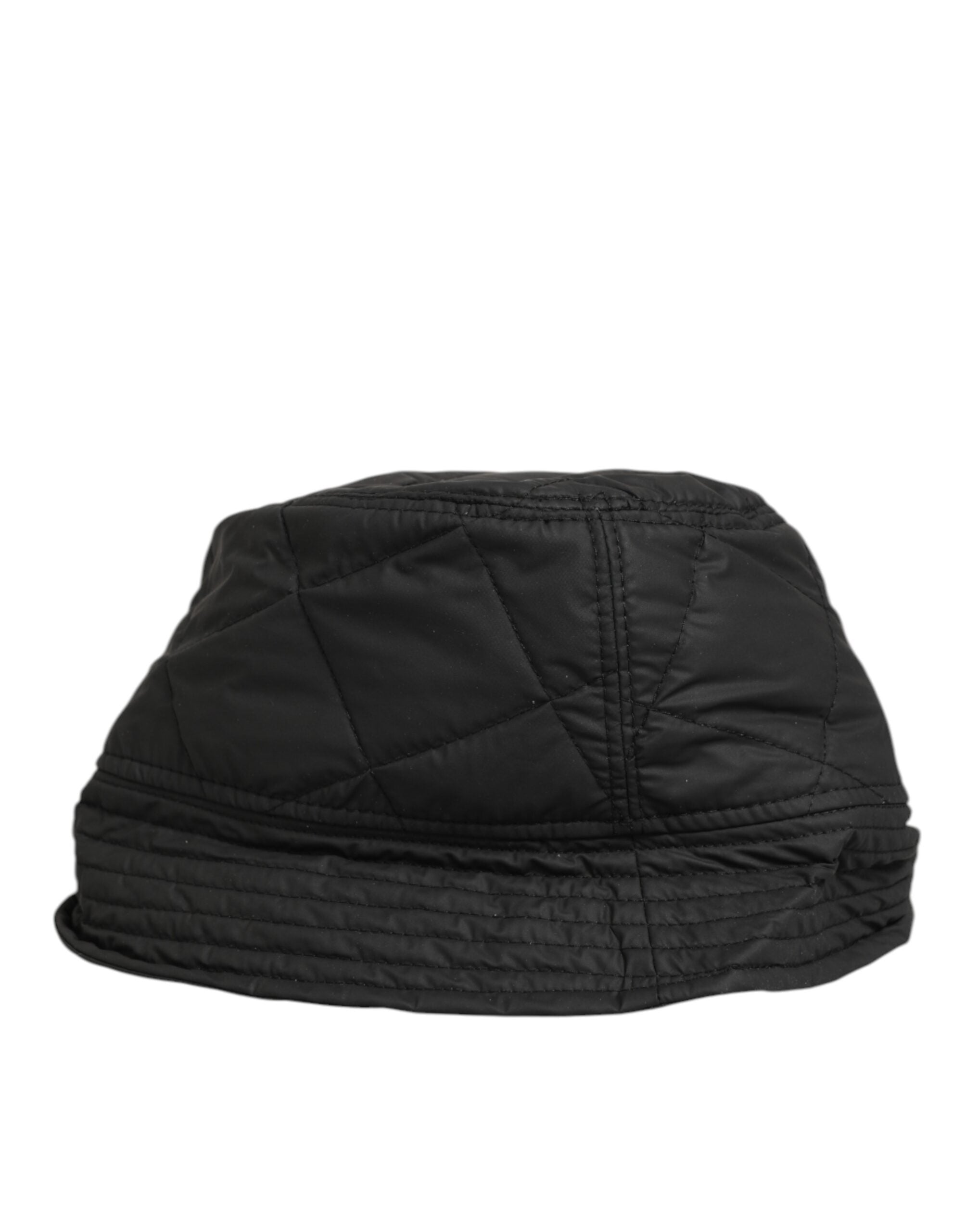 Dolce & Gabbana Black Nylon Quilted Bucket Men Capello Men's Hat