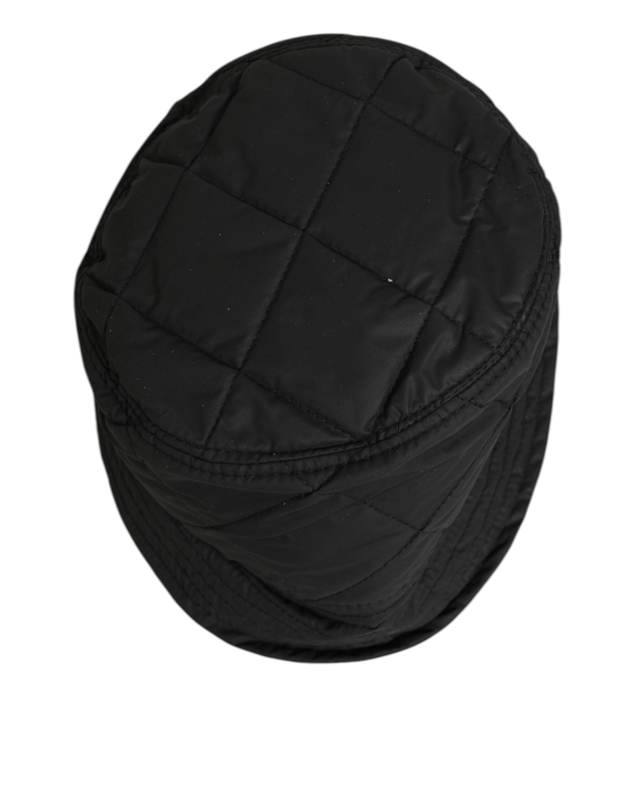 Dolce & Gabbana Black Nylon Quilted Bucket Men Capello Men's Hat