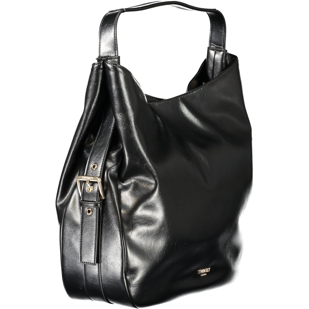 Twinset Black Polyurethane Women Hobo Women's Bag