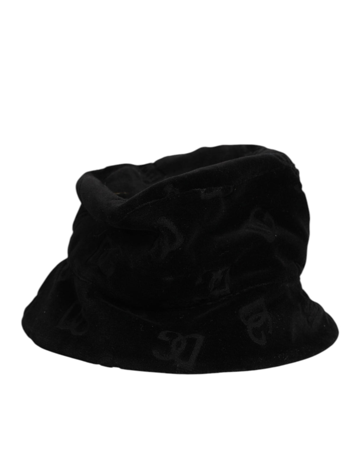 Dolce & Gabbana Black Cotton Suede Bucket Logo Capello Men's Hat