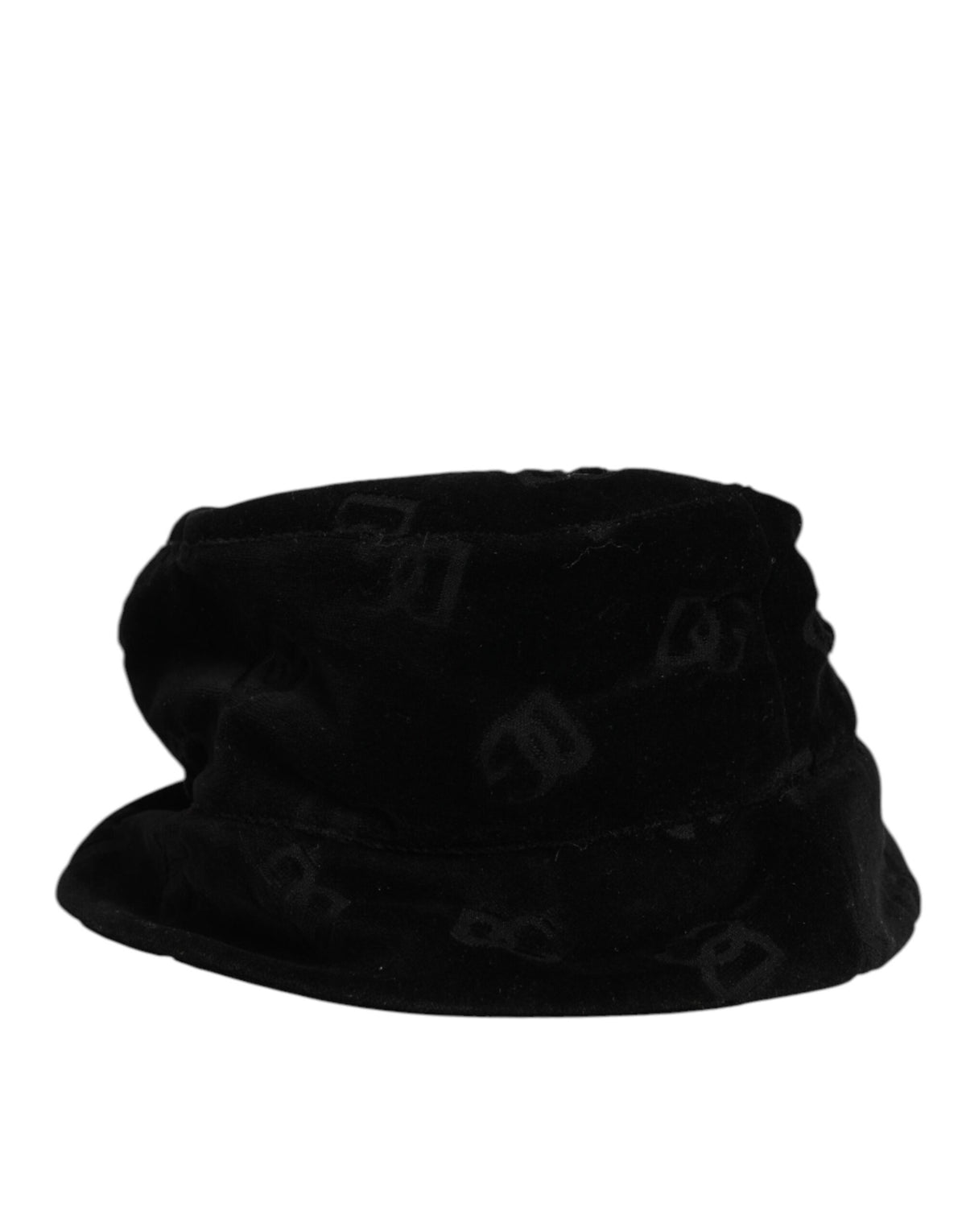 Dolce & Gabbana Black Cotton Suede Bucket Logo Capello Men's Hat