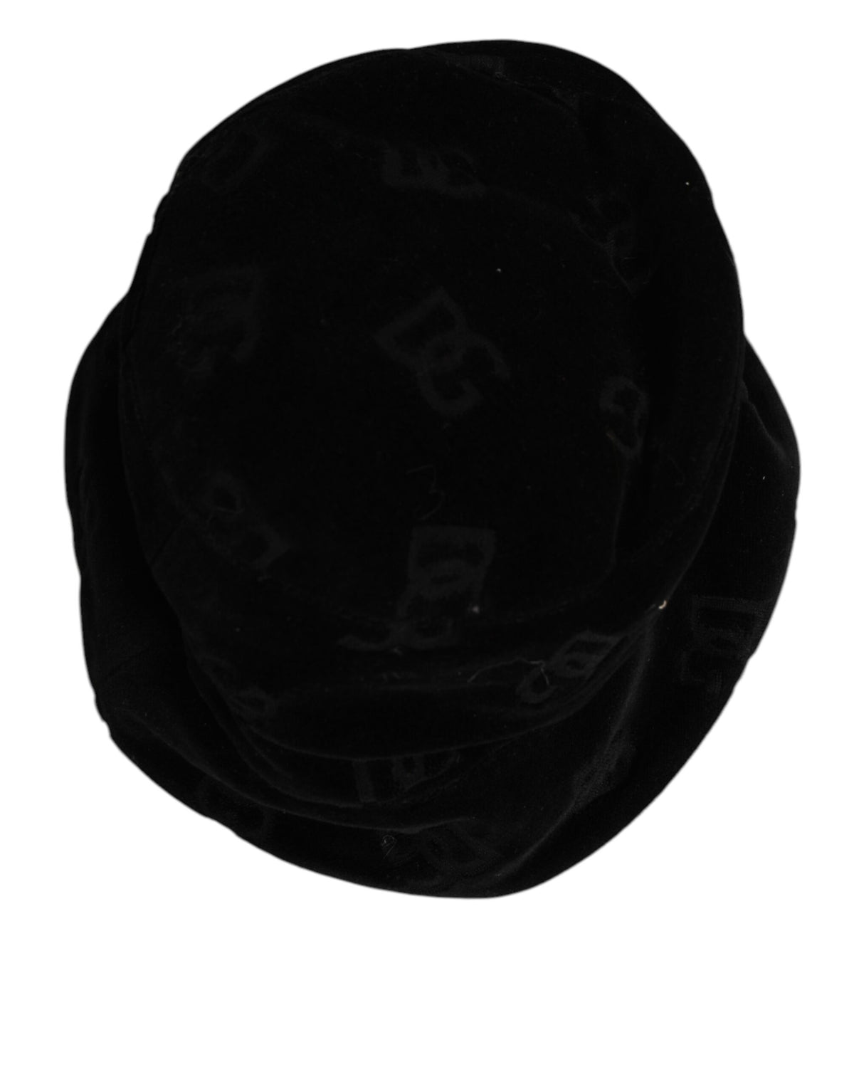 Dolce & Gabbana Black Cotton Suede Bucket Logo Capello Men's Hat