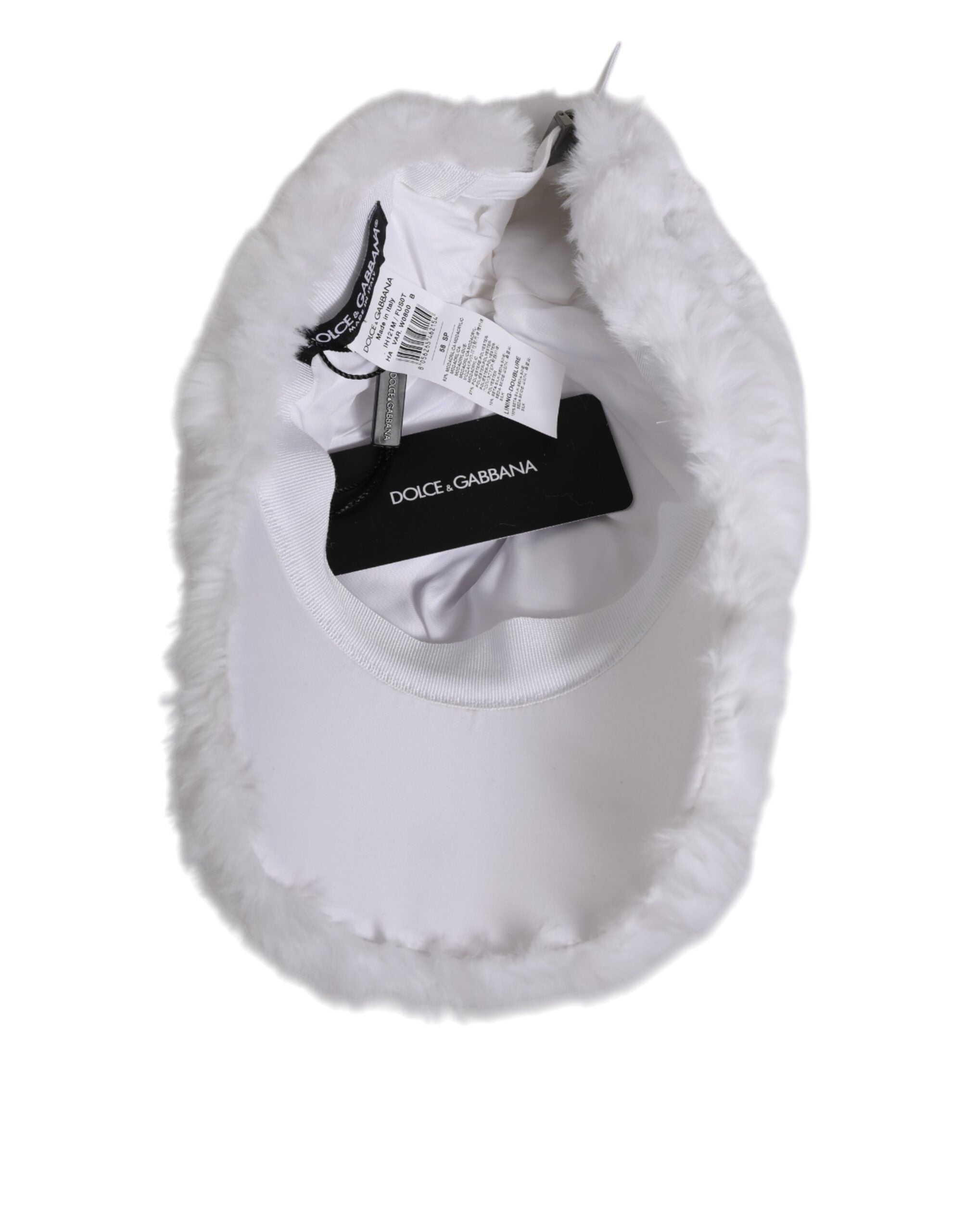 Dolce & Gabbana White Modacrylic Rapper Men Baseball Capello Men's Hat