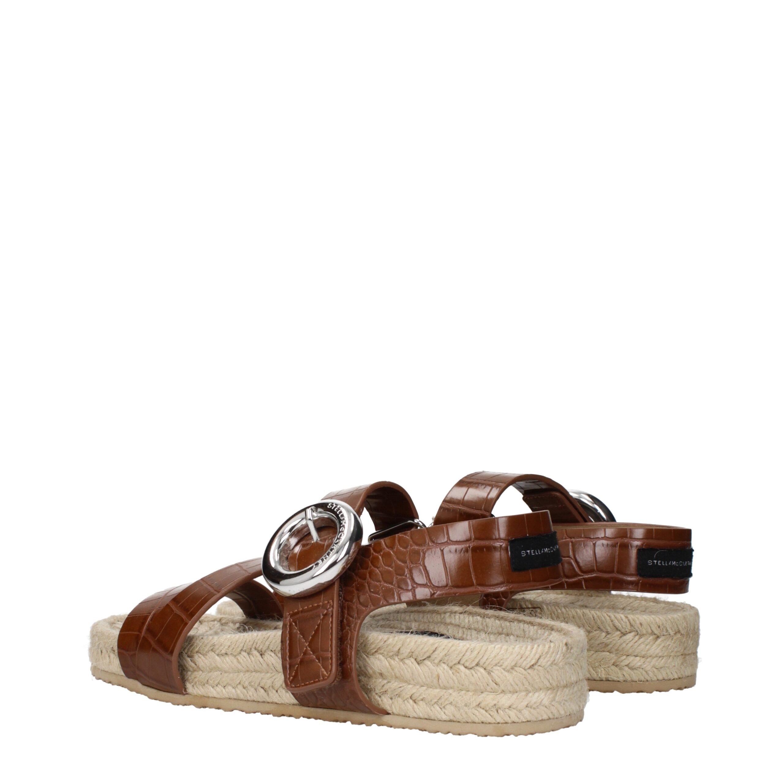 Stella McCartney Brown Leather Flat Women's Sandals
