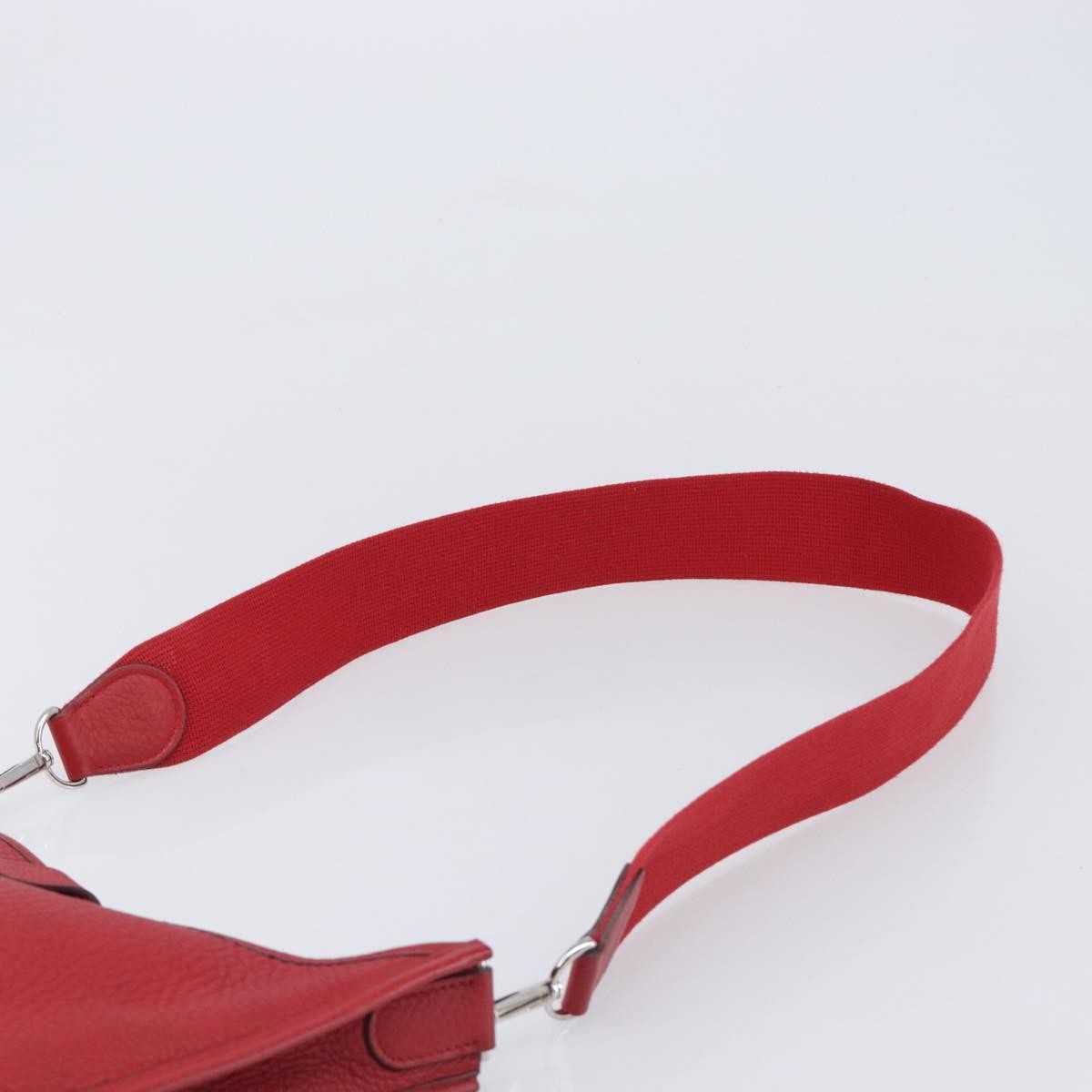 Hermes Evelyne Bag Gen Iii Clemence Red Leather Shoulder Bag Bag (Pre-Owned)