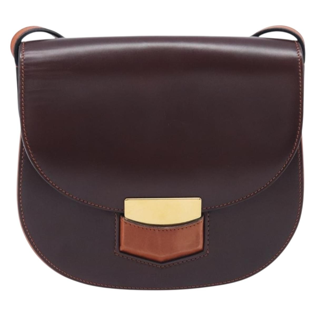 Celine Trotteur Calfskin Brown Leather Crossbody Bag Bag (Pre-Owned)