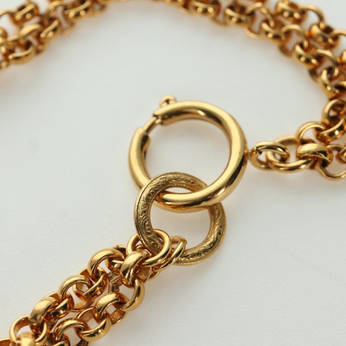 Chanel Vintage Cc Heart Pendant Long Metal Gold Metal Necklace Jewelry (Pre-Owned)