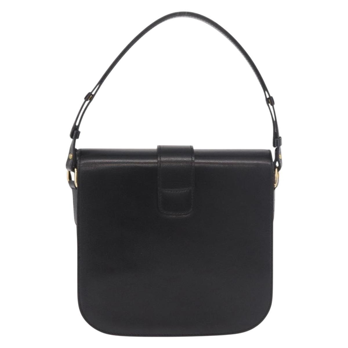 Saint Laurent Vintage Leather Black Leather Handbag (Pre-Owned)