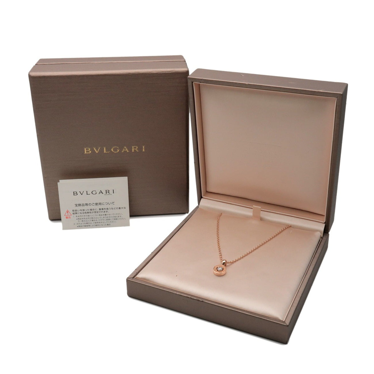 Bvlgari Bvlgari Bvlgari Solitaire Pendant 18K White Gold With Diamond Gold Rose_Gold Necklace Jewelry (Pre-Owned)