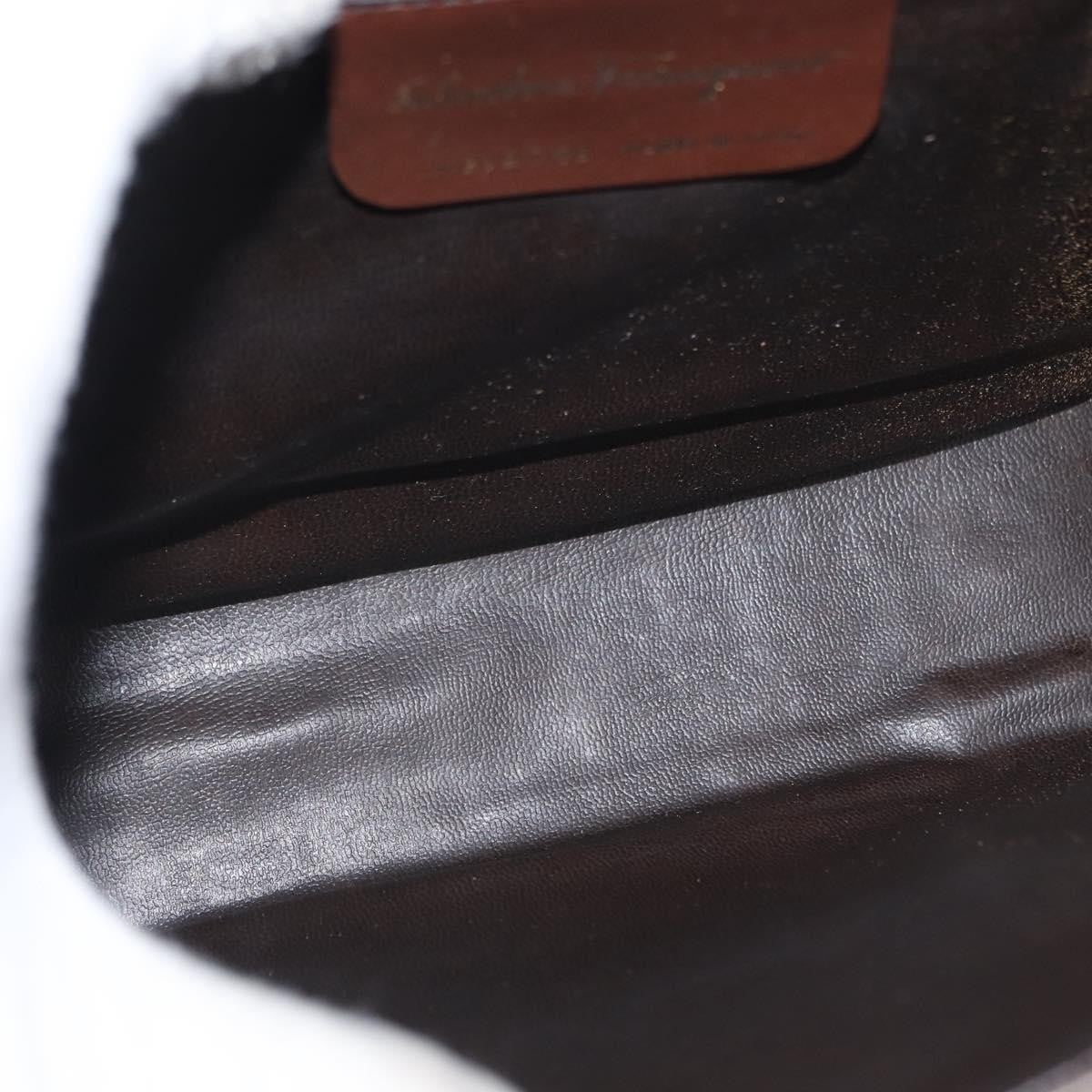 Salvatore Ferragamo Vara Leather Brown Leather Shoulder Bag Bag (Pre-Owned)