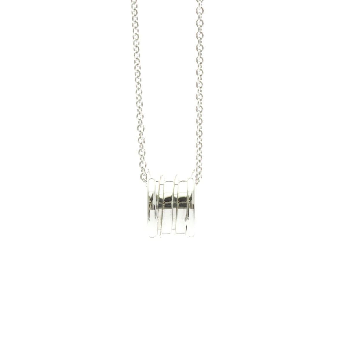 Bvlgari B.Zero1 Pendant 18K White Gold Silver White_Gold Necklace Jewelry (Pre-Owned)