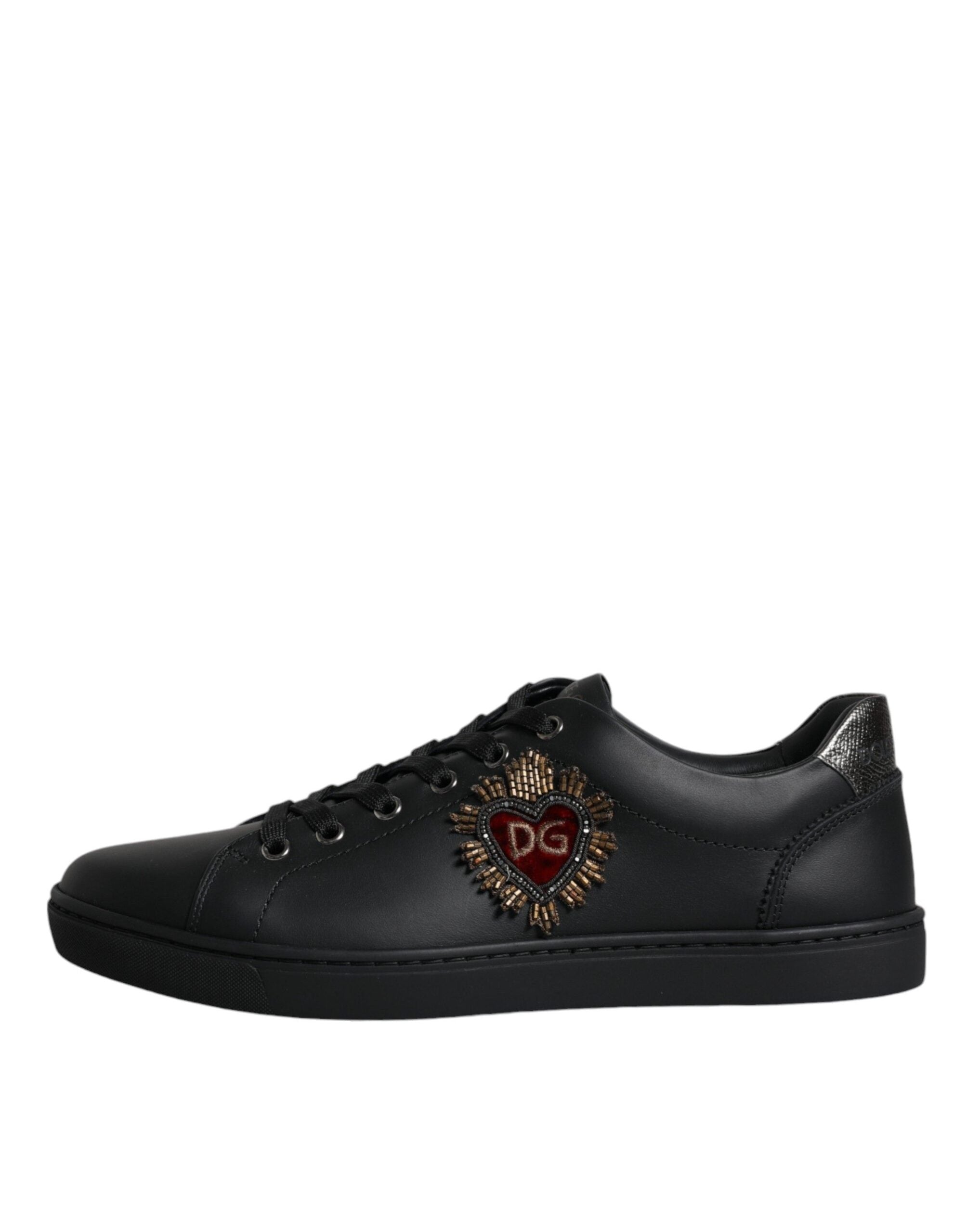 Dolce & Gabbana Black London Sacred Heart Men Sneakers Men's Shoes